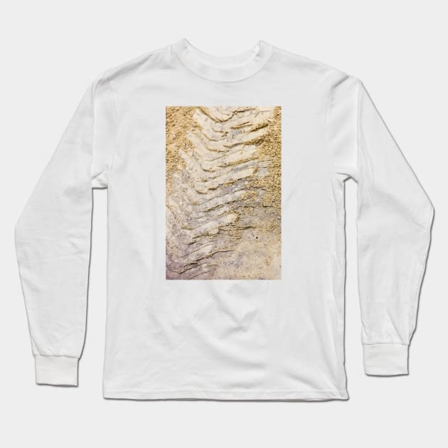 Tire print in the mud Long Sleeve T-Shirt by textural
